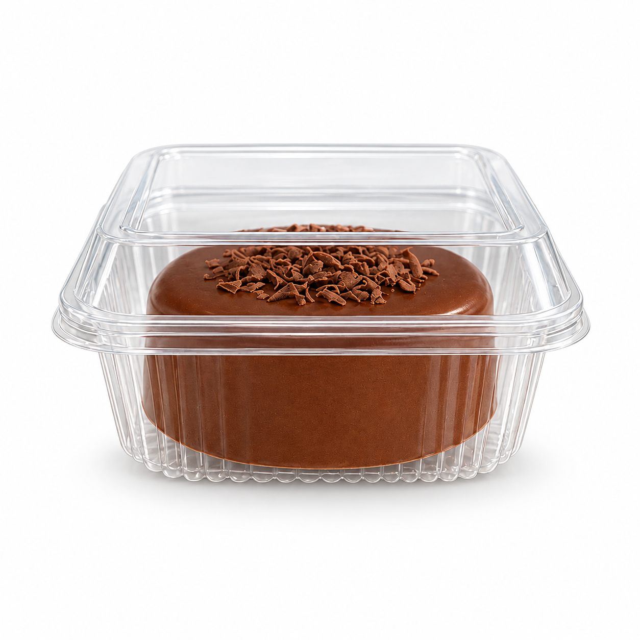 Bolo individual de chocolate em embalagem PET